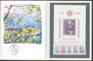 MONACO 1989 - RAINIER III - PRINCE DE MONACO 1949-1989 - SPECIAL FOLDER Tr486 - Bild 1 von 2