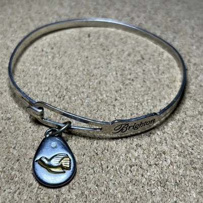 Brazalete ajustable Brighton “Bendiciones inesperadas” plata encanto pájaro pulsera Foto 1 de 3