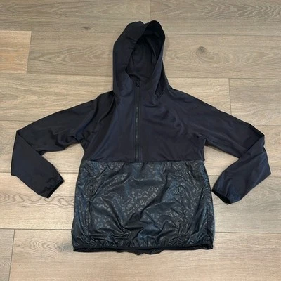 ATHLETA Black Cheetah Endurance Hybrid Running Active Pullover Jacket Size Small - Image 1 of 4