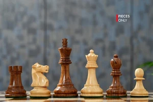 1972 Repro Fischer-Spassky Staunton Chess Pieces in Sheesham & Boxwood-3.75" - Picture 1 of 13