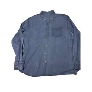 Tommy Bahama Herren Seide Button Down Hemd XL Blau Langarm Freizeit Strand - Bild 1 von 9
