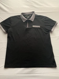 XrayJeans Mens Black 1/4 Zip short sleeve polo Size XL - Picture 1 of 6