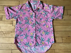 Vtg 80’s OshKosh B’Gosh Pink Tropical Beach Sun Fish Shirt Kids Size 8 Made USA - Picture 1 of 18