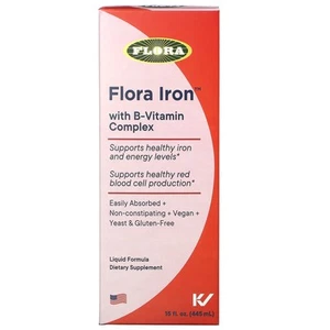 2 X Flora, Iron with B-Vitamin Complex, 15 fl oz (445 ml) - Picture 1 of 2