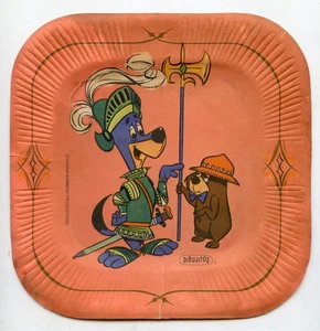Hanna Barbera Paper Party Plate  Huckleberry Hound & Boo-Boo Bear 60's - Picture 1 of 2