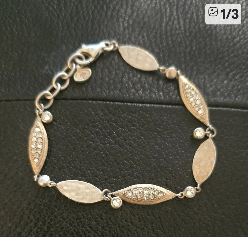 Браслет с кристаллами Swarovski из стерлингового серебра 925 пробы Silpada Icy Elements B3391 - Изображение 1 из 3