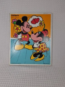 Vintage Playskool Wooden Puzzle - Mickey & Minnie Mouse - Walt Disney - 190-17 - Picture 1 of 4