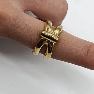- Breiter Tommy Hilfiger Ring in gold - 11,9 Gramm - - Picture 1 of 9