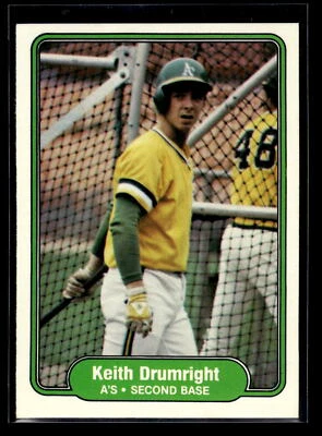 1982 Fleer Baseball #89 Keith Drumright Rookie "Set Break" Mint Athletics - Image 1 of 2