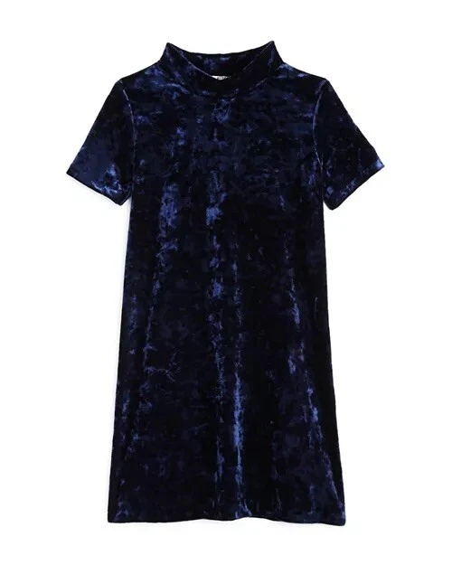 AQUA девочек измельченный бархат синий ложным вырезом платье Bloomingdale's эксклюзивный XL новый с Ярлыками - Изображение 1 из 4