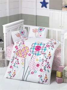 Baby Bettwäsche Set**Blumen**100x135 Bettbezug Laken Kissen Kinderbettwäsche - Bild 1 von 1