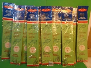 Ganchos de pulpo níquel esbelto LM Dickson, talla 4, paquetes de 10, 60 ganchos totales (Nuevos) - Imagen 1 de 7