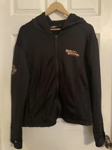 Harley Davidson Motorcycles Schwarz Polyester Damen Hoodie Jacke Gr. 2W Neuwertig! - Bild 1 von 4