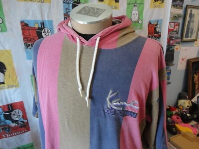 Camisa con Capucha Karl Kani Jeans RARA Años 90 De Colección Rayas XL Foto 1 de 4