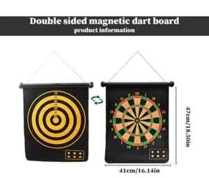 Ø17-inch Magnetic Darts Board with 9Darts, Double Sided Kids Darts Board Set, - Picture 1 of 5