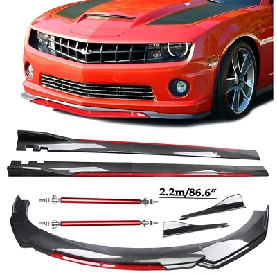 Front Bumper Lip Spoiler Body Kit Side Skirt Carbon Fiber For Chevrolet Camaro - Изображение 1 из 4