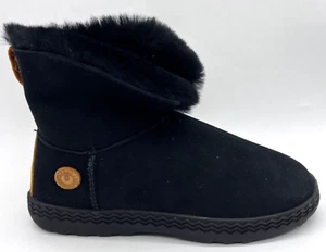 New 2018 ULU Womens 7 Black Double Face Leather Fur Lined Winter Boots Open-Box - Picture 1 of 10