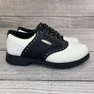 Apex Saddle Classic Comfort Golfschuhe Herren Größe 7,5 Oxford weiß/schwarz - Bild 1 von 9