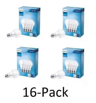 X16 Philips LED 75-Watt A19 General Purpose Light Bulb Frosted Daylight Non-Dim - Image 1 of 2