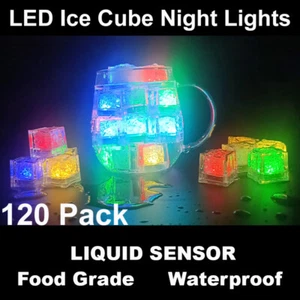 120PCS Colors Changing Light Up LED Submersible Waterproof Ice Cubes - Picture 1 of 8