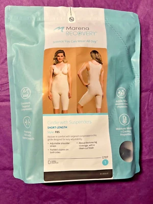 Marena Recovery Suspender Girdle w Suspenders Black Women's-L Short-Length FBS  - Image 1 of 4