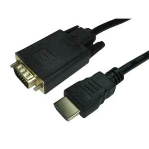 HDMI Male  to VGA Male Cable Max Resolution 1920x1080 @ 60Hz,  1m 1.8m Gold Ends - Picture 1 of 1