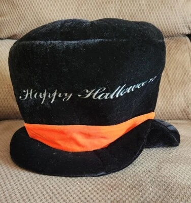 Черный и оранжевый вечеринки Хэллоуин костюм плюшевая шляпа - Изображение 1 из 4