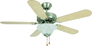 Satin Nickel 42" Ceiling Fan W/ Light Kit (NEW)   #3587 - Picture 1 of 1