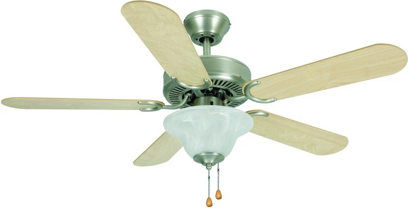 Satin Nickel 42" Ceiling Fan W/ Light Kit (NEW)   #3587 - Image 1 of 1