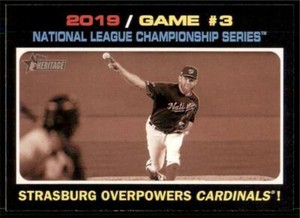 2020 Topps Heritage Base #204 Strasburg unstoppable - Washington Nationals