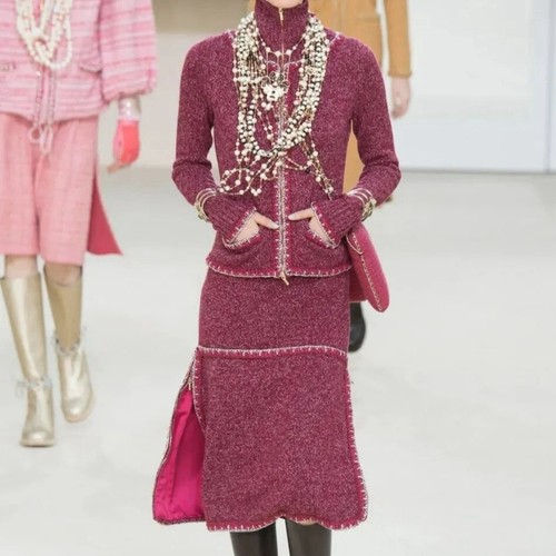 Abito CHANEL Raspberry Cashmere 2016 16K vita bassa tg.40