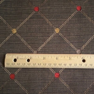 Brown Geometric Dot Jacquard Upholstery Fabric 90 Long x 29 Wide - Picture 1 of 6