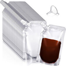 10pcs 100-500ml Travel Drink Spout Pouches Transparent Plastic Bags Sealed Juice