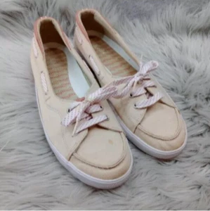 KEDS Slip on Comfort Shoes Sneakers Women's Size 9 WF33982M Beige & Pink w/Arch - Picture 1 of 8