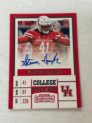 2017 Panini Contenders Draft Picks Football Steven Taylor #249 Auto @QU07 - Image 1 of 2