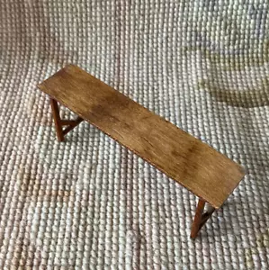 Dollhouse Miniature Hardwood Bench Table Seat 1461 - Picture 1 of 6