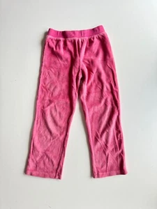 Girls' JUICY COUTURE Pink Velour Gold Logo Straight Leg Track Pants, Size 5 - Picture 1 of 10