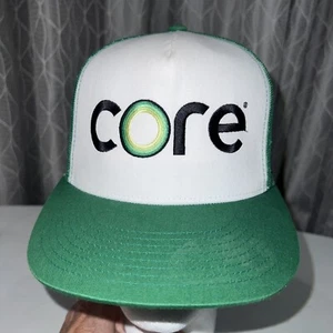 Core on weiß Stoff grün Mesh Mütze Kappe Snapback Yupoong - Bild 1 von 8