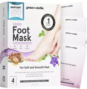4 PAIRS Foot Peel Mask Baby Soft Feet Calluses Dead Dry Skin Cracked Heel Repair - Picture 1 of 5