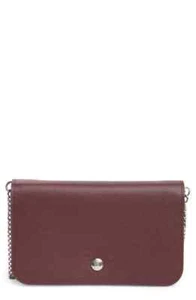 Longchamp Neo Wallet on a Chain Leather Crossbody Clutch ~NWT~ Gift Box Grape - Picture 1 of 4