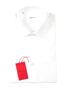 Camisa de vestir Kiton blanca lisa talla 43 IT / 17 EE. UU. nueva con etiquetas - Imagen 1 de 3