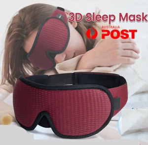 3D Sleep Eye Mask Travel Soft Memory Foam Padded Shade Cover Sleeping Blindfold - Picture 1 of 17