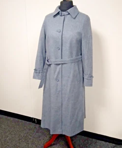 Vintage Hettemarks Wolle grau/blau Trenchcoat, Schweden 40" Brustumfang ca. UK 12-14 - Bild 1 von 15