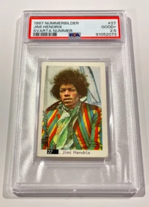 JIMI HENDRIX (RC) 1967 Nummerbilder #27 Svarta Nummer JIMI HENDRIX Rookie PSA G+ - Picture 1 of 3