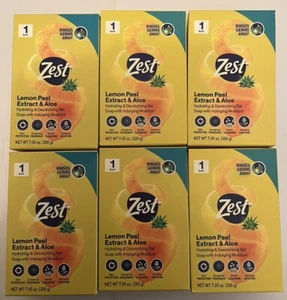 Lot of 6 Zest Lemon Peel Extract & Aloe Hydrating & Deodorizing Bar Soap 7.05oz - Picture 1 of 5