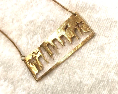 КУЛОН И ЦЕПОЧКА SS С ПОКРЫТИЕМ LOS ANGELES CITY & SKY 18K, 15-1/2 ДЮЙМА L (M1068-78) - Изображение 1 из 4