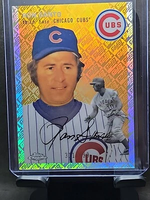 RON SANTO 2023 TOPPS CHROME PLATINUM ANNIVERSARY TOPPS REFRACTOR CARD #/499 Cubs - Image 1 of 4