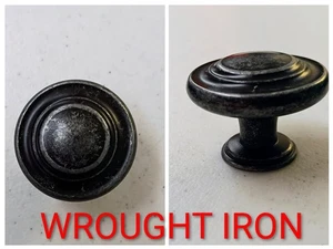 Menge 20-Runder Schrankknopf 1-5/16 Zoll D Schmiedeeisen dunkel - Bild 1 von 4