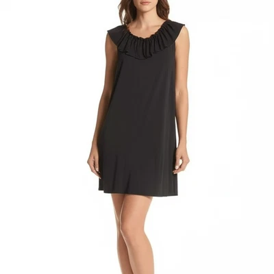 Dana Buchman платье XL черный LBD без рукавов оборкой шеи шикарный шик официальный новый - Изображение 1 из 4