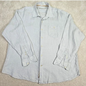 Men's Tommy Bahama 100% Linen Long Sleeve Button Up Shirt Light Blue Size XXL - Picture 1 of 12